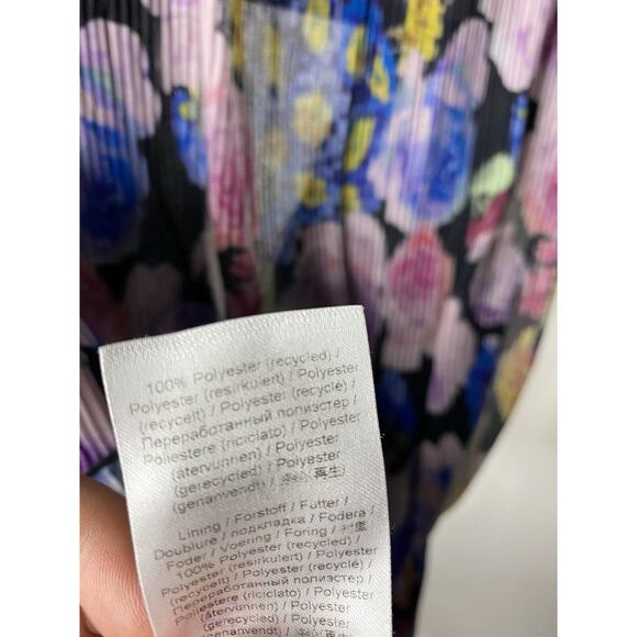 GANNI Pleated Floral Georgette Blouse Women's 34 US 2 Sleeveless V-Neck Boho - Picture 9 of 9